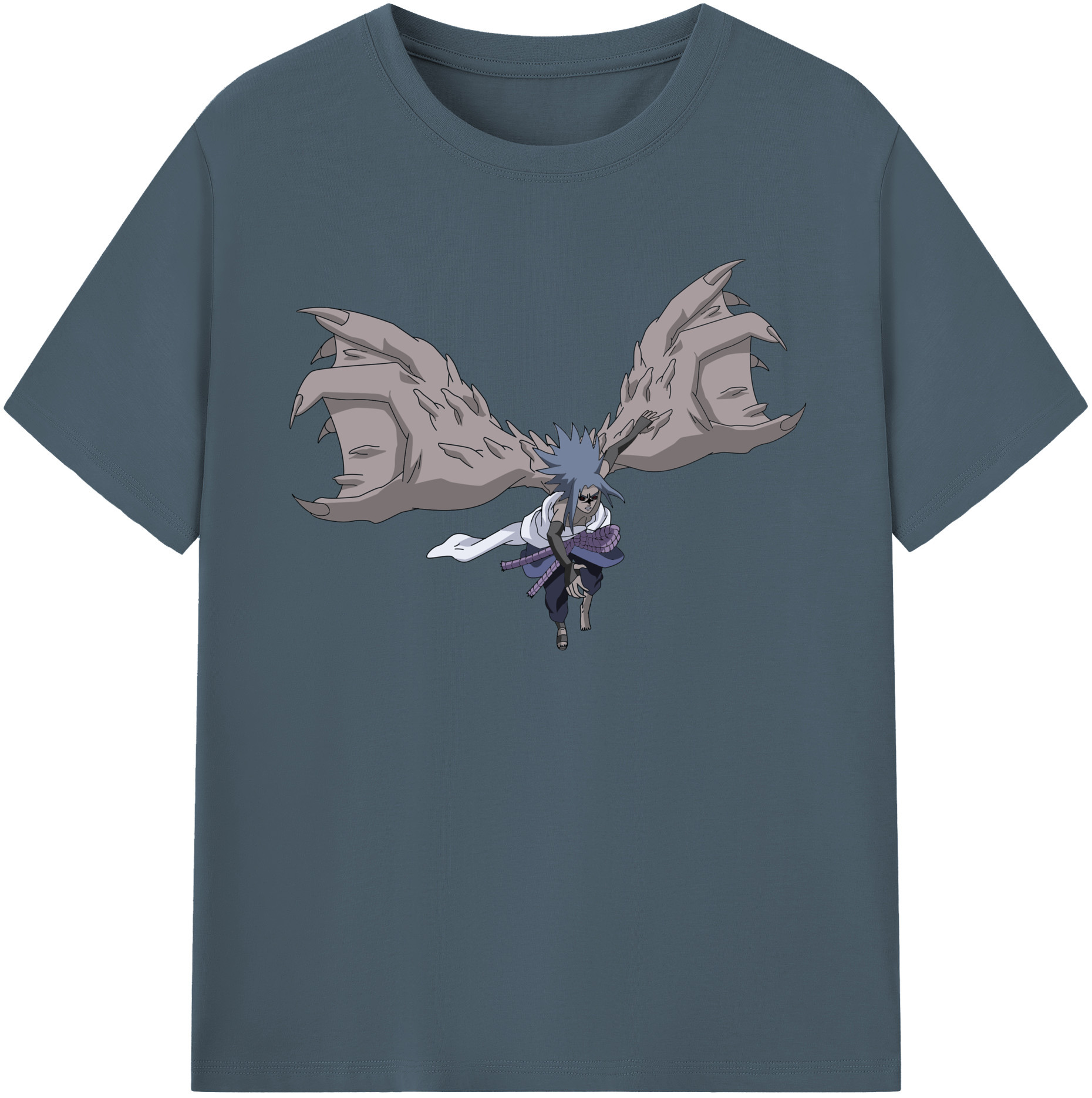 （画像用） NARUTO -ナルト- うちは サスケ Uchiha Sasuke 綿100％半袖Tシャツ（フロントプリント）